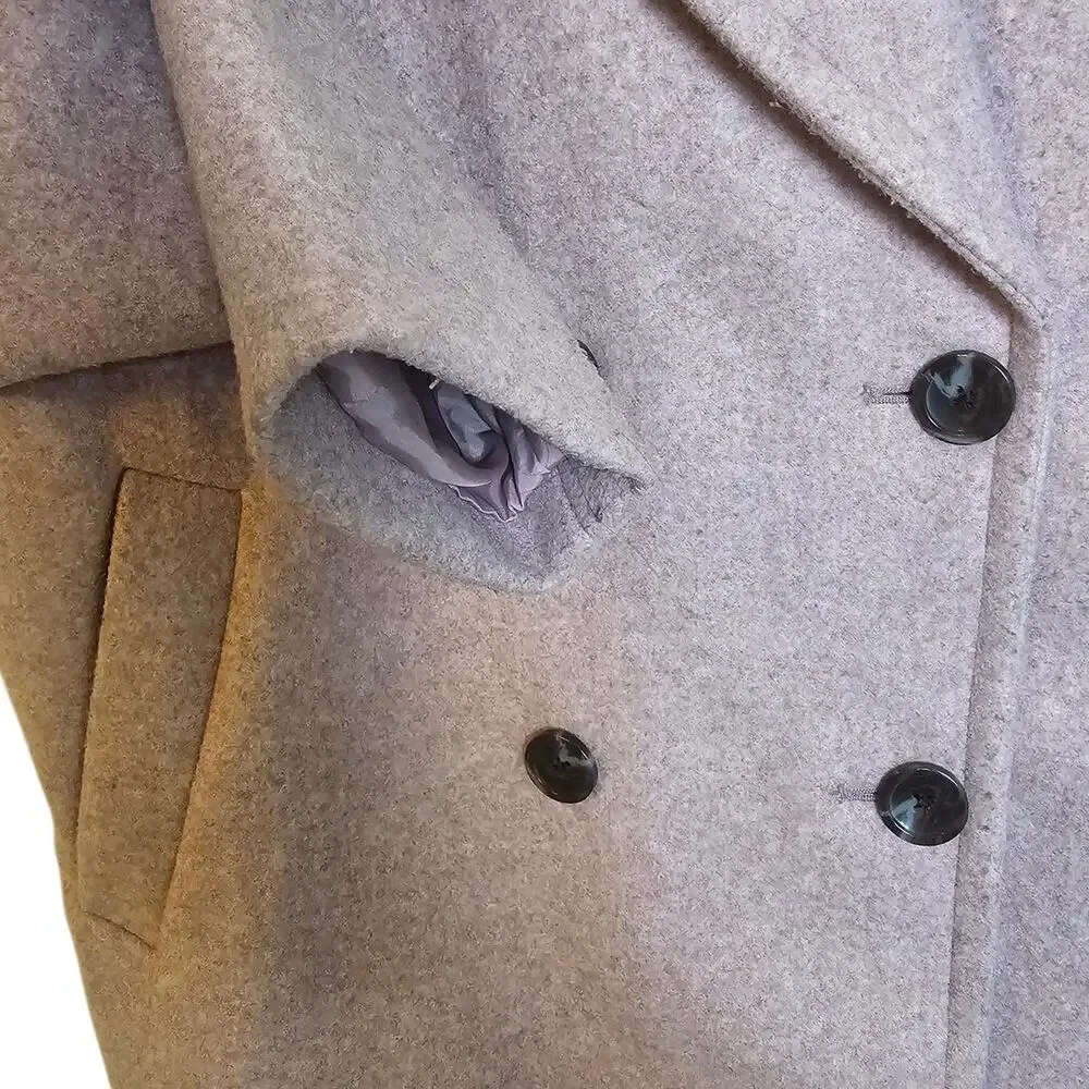 Old Navy Pink Heather Oversized Double-Breasted Classic Casual Pea Coat